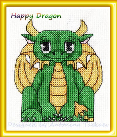 Happy Dragon is a cross stitch pattern This is NOT a computer generated