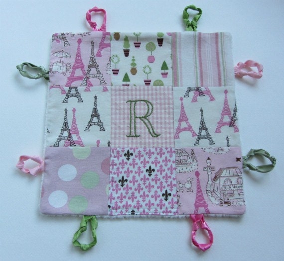 Baby Girl Blanket Lovey with Custom Hand Embroidery by  Dolce Dreams