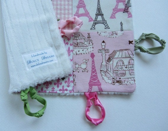 Baby Girl Blanket Lovey with Custom Hand Embroidery by  Dolce Dreams