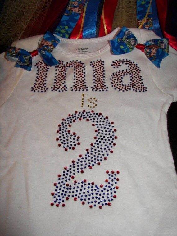 Toy Story Inspired Bling Tutu Set--  Lots of Vibrant Colors and Bling