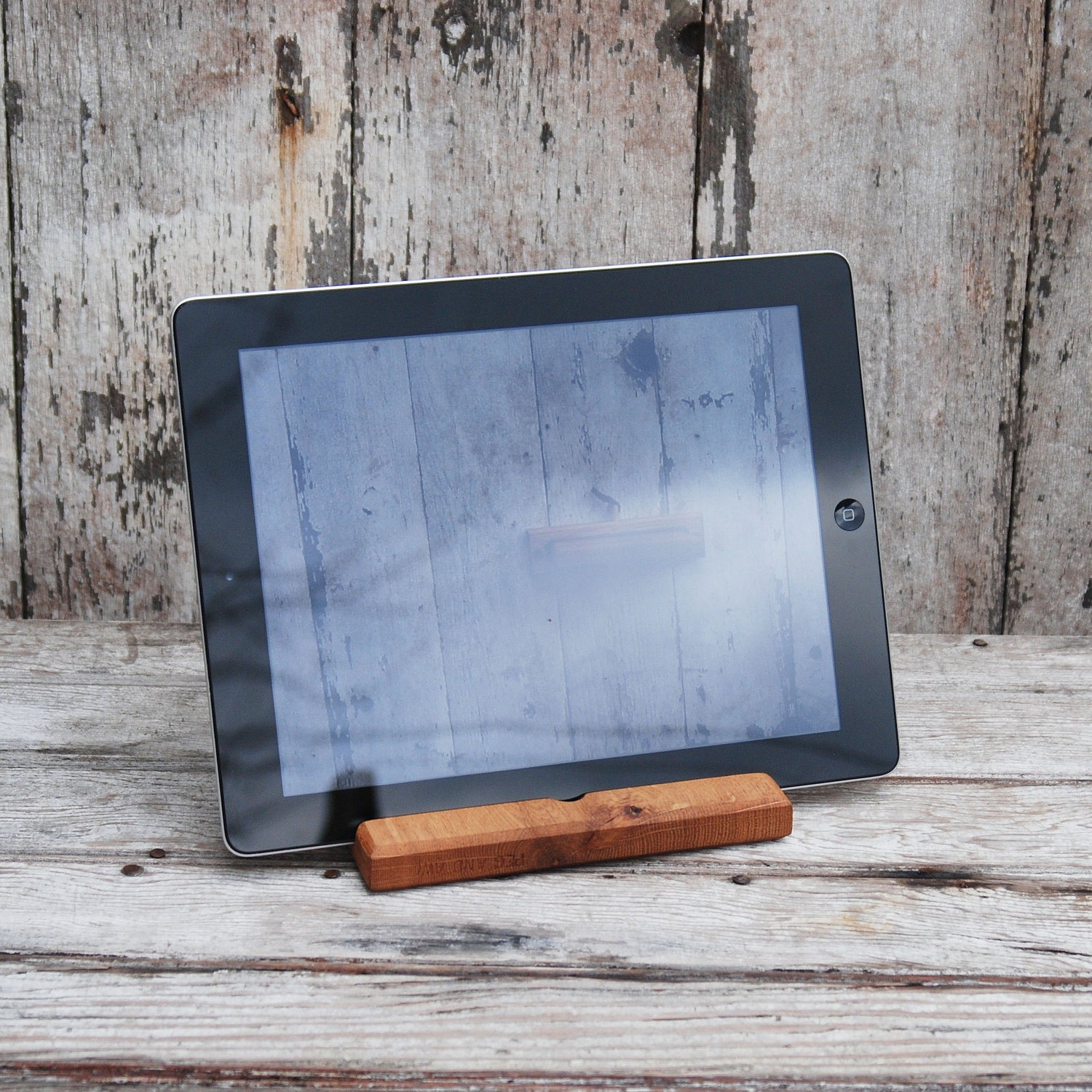 iPad Easel: Reclaimed wood, wall mount and desktop