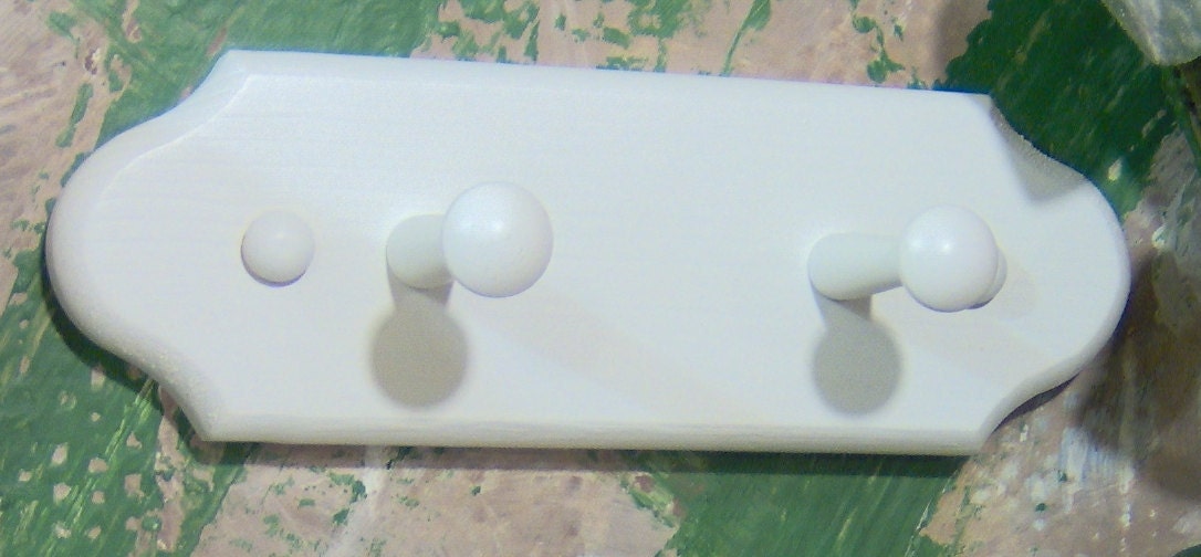 White 8"  double peg robe or hand towel  for bathroom or bedroom