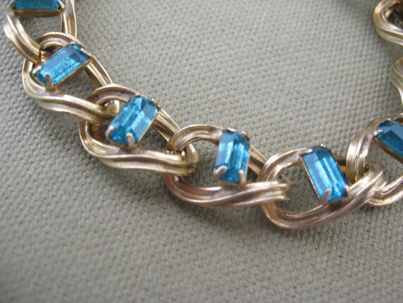 Peacock Blue Rhinestone Vintage Bracelet