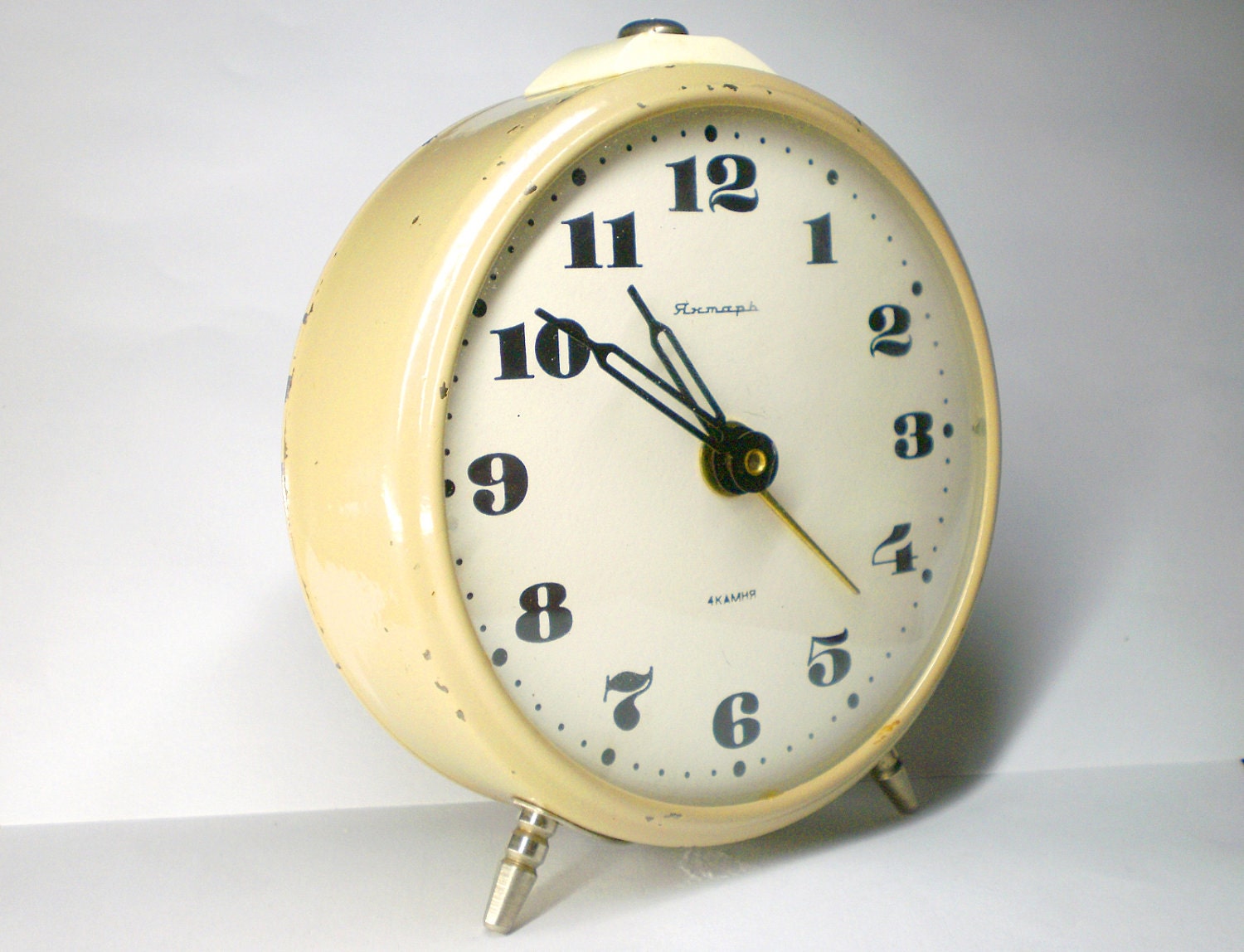Vintage Jantar mechanical alarm clock from Soviet/Ussr