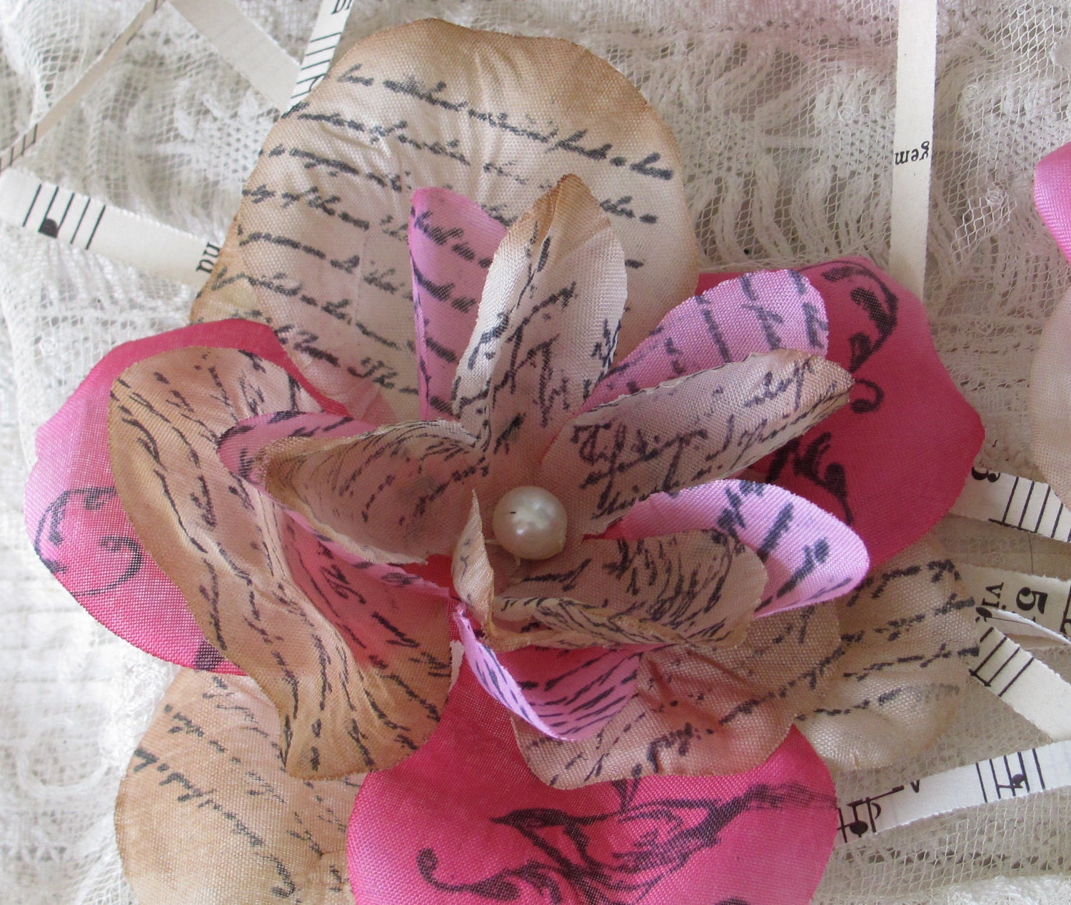 Hand Stamped Flowers set of 3 by My Broken Art on Etsy