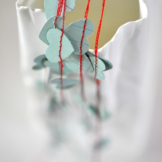 Tiny Hearts Paper Garland Blue