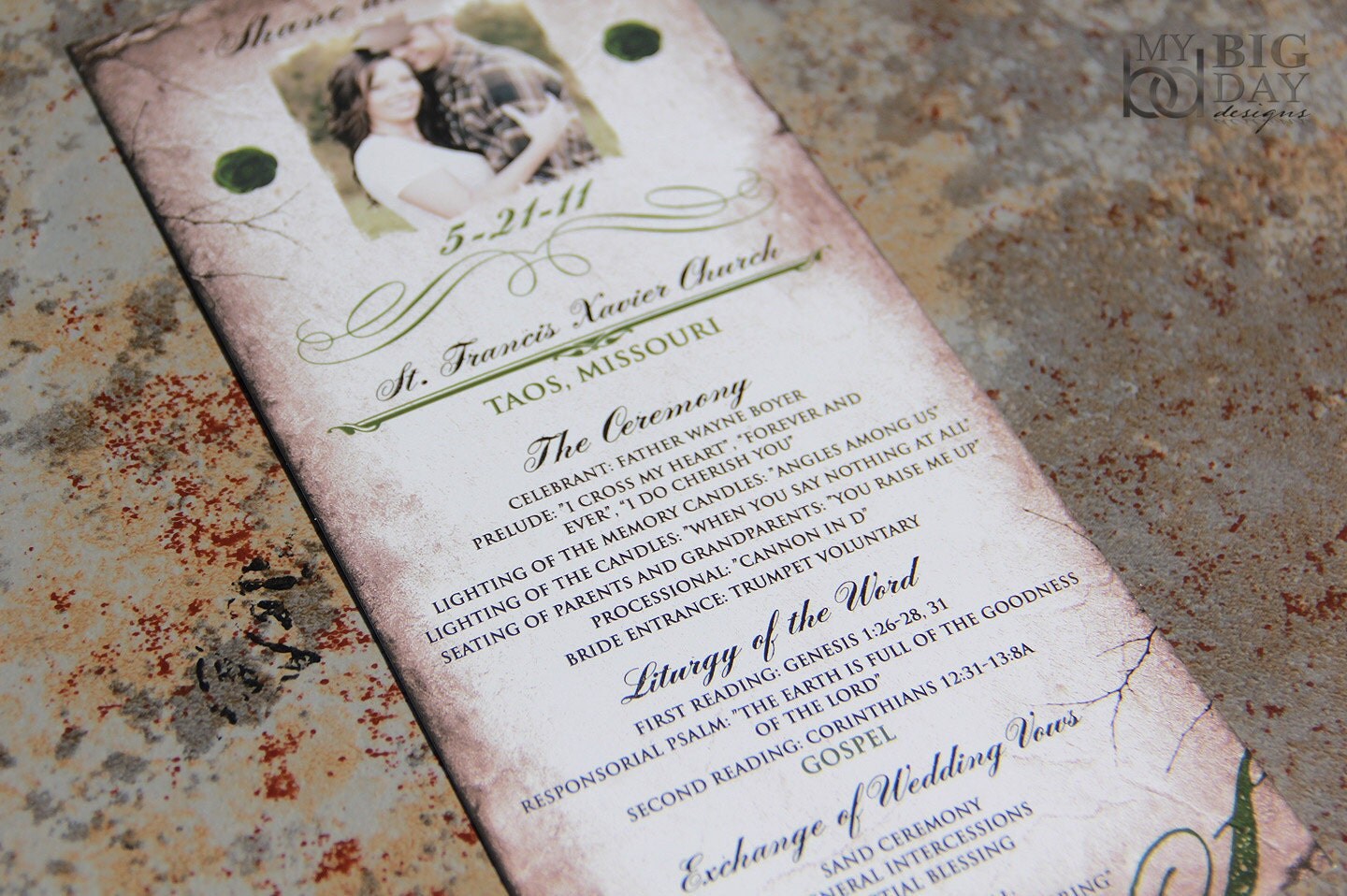 Vintage Wedding Program Vintage Romance From mybigdaydesigns