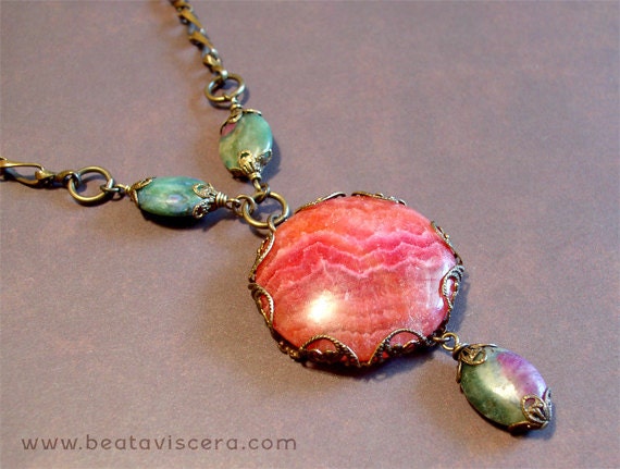 Ruby in zoisite & calcite necklace