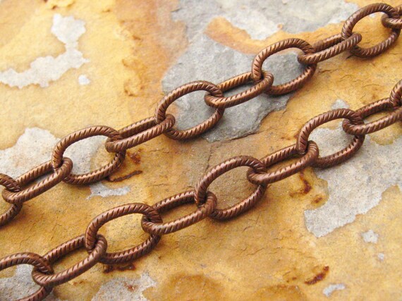 3 ft. Large Etched Cable Chain 9.5mm Trinity Vintage Patina - Trinity Brass Co.  LOW SHIPPING