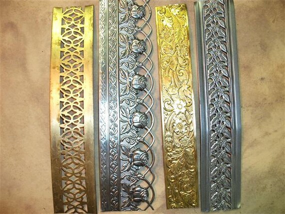 Brass and Steel Filigree Banding Strips Sample Pak - group 4