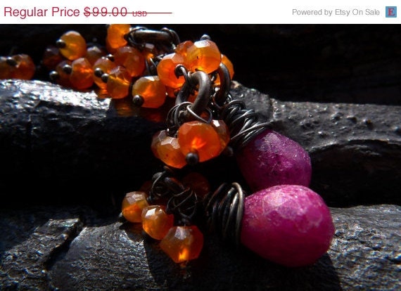 40 OFF SALE ruby carnelian earrings by Beijo Flor by BeijoFlor from etsy.com