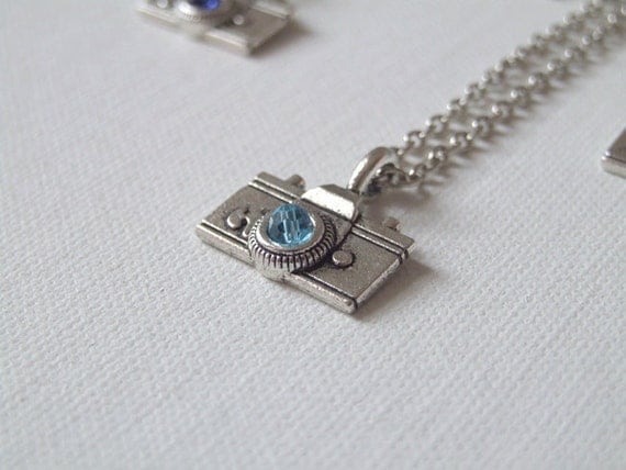 Camera necklace - silver necklace with a camera charm - photographer's necklace - modern, trendy, hip