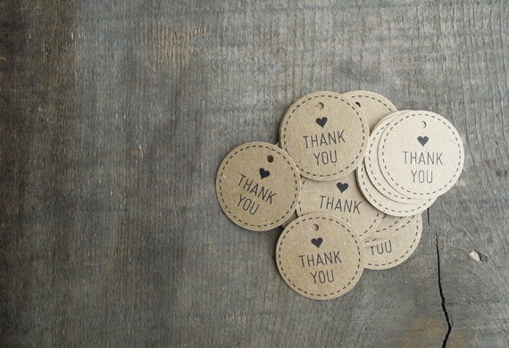 30 Round Wedding Favor Tags Kraft Paper From StarlingMemory