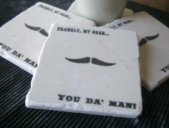 You Da' Man Coasters, Set of 4, Ready to Ship