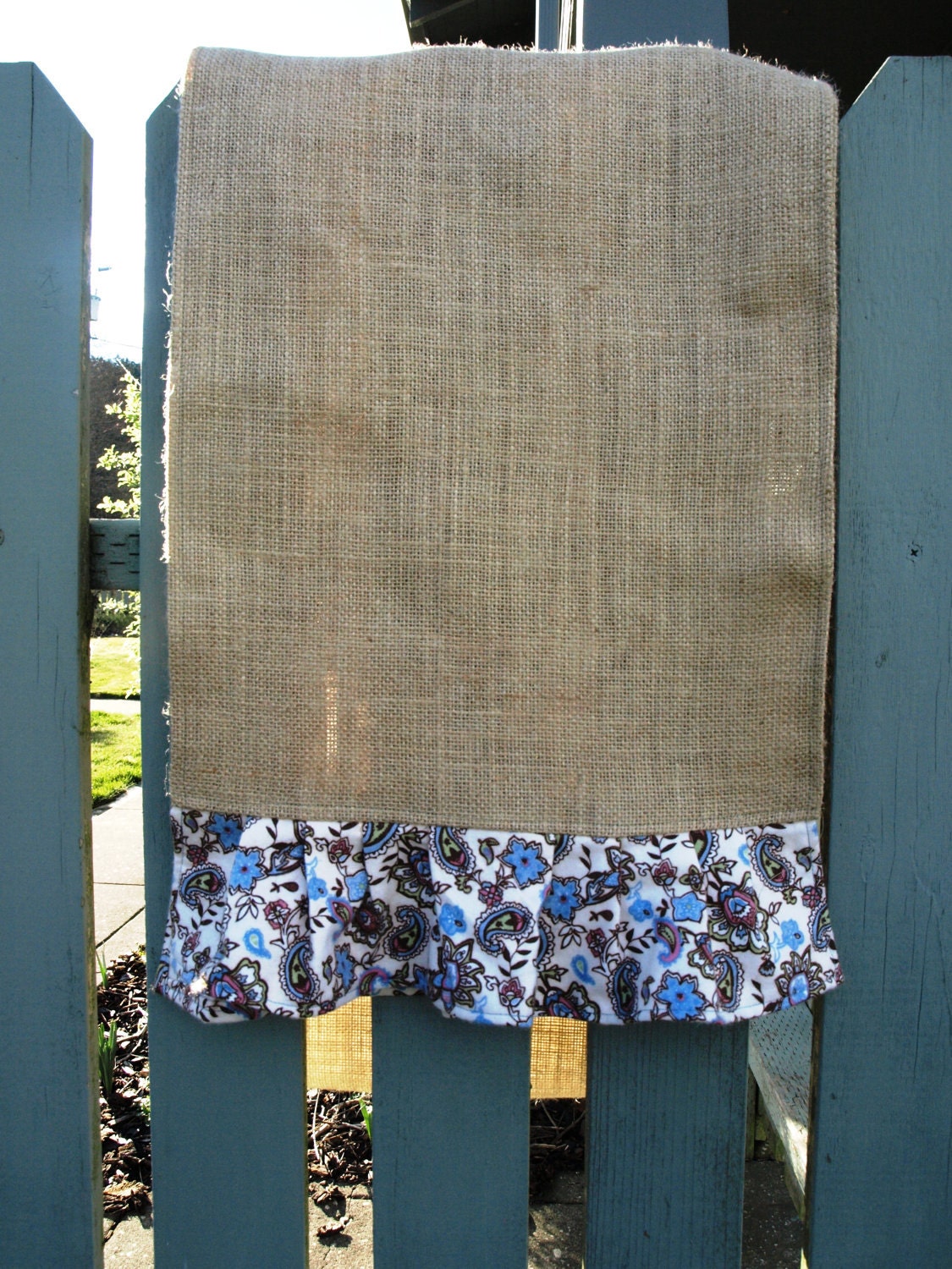 Paisley Ruffled Burlap Table Runner