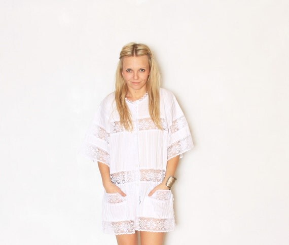 Vintage Lace Boho Tunic Dress