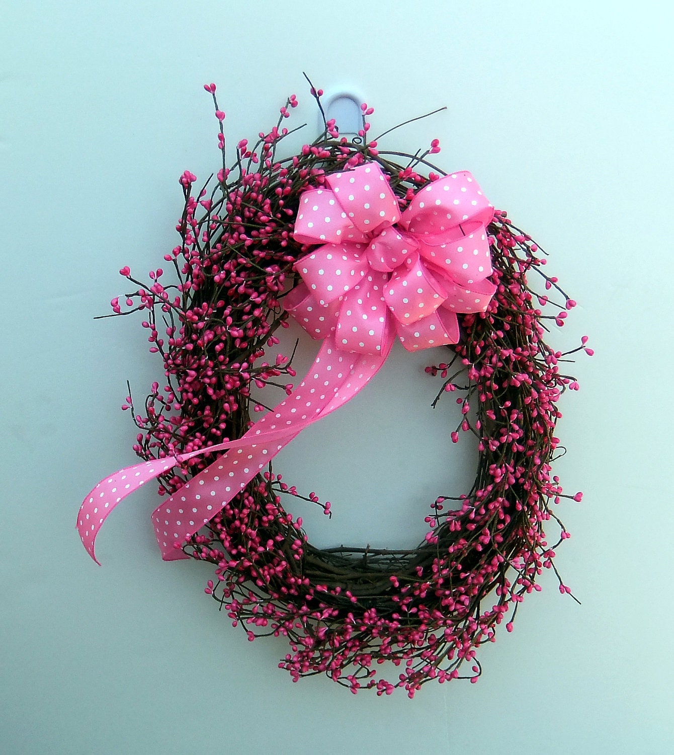 Shabby Chic Pink Berry Wreath