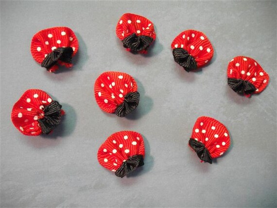 Mini Ribbon Lady Bug  Accents and Embellishments
