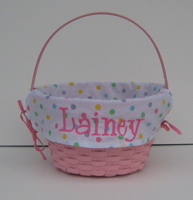 Easter Basket made of wood and fabric liner with free personalization