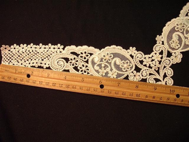 Dress It Up - Vintage Beaded Pearl and Sequin Ivory Wedding  Applique Yoke Collar (S)