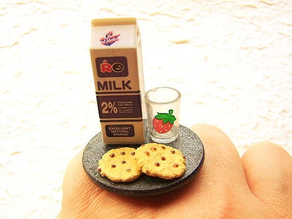 Kawaii Food Ring Cookies Chocolate Milk