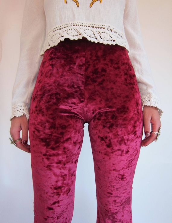 Hells Bells RUBY TUESDAY Crushed Velvet Bell Bottoms