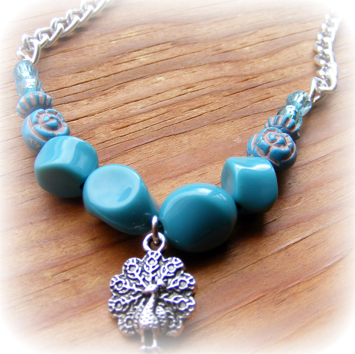 Necklace Peacock and Turquoise