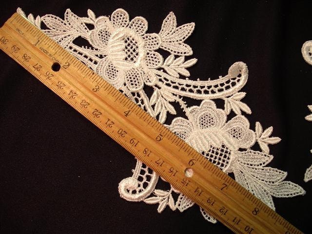 Grab Em By The Collar - Vintage Lace Floral Collar Applique - White - (15)