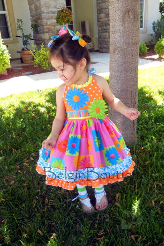 pAGEANT sPRING sUMMER fLORE dRESS casual wEAR bOUTIQUE couture custom size 6m 12m 18m 2 3 4 5 6 7 8 9 10 yrs belginboutique.com