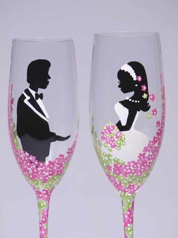 Tags wedding flutes wedding glasses hand painted glasses toasting flutes 