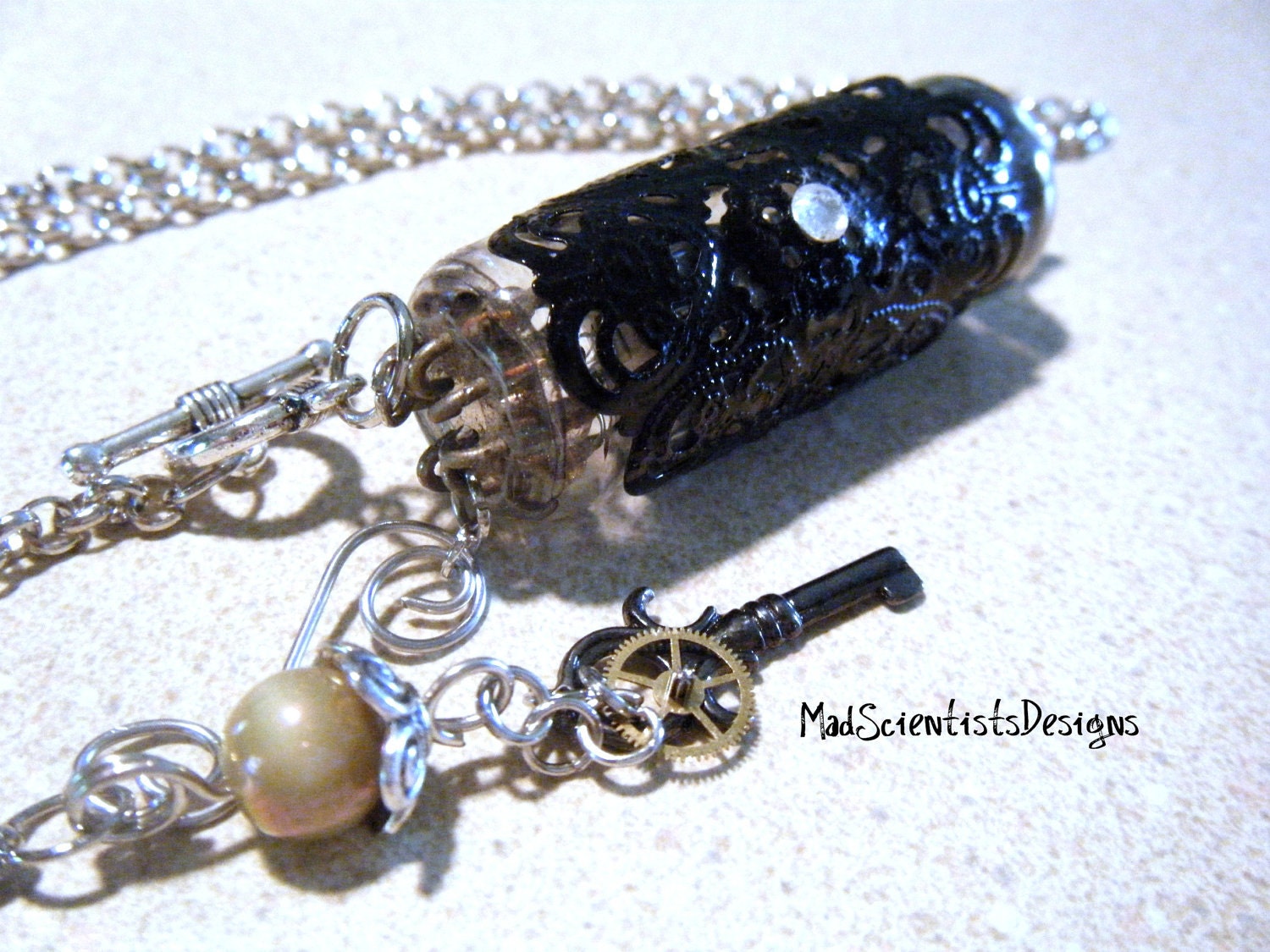 OOAK Steampunk Vacuum Tube Necklace 002