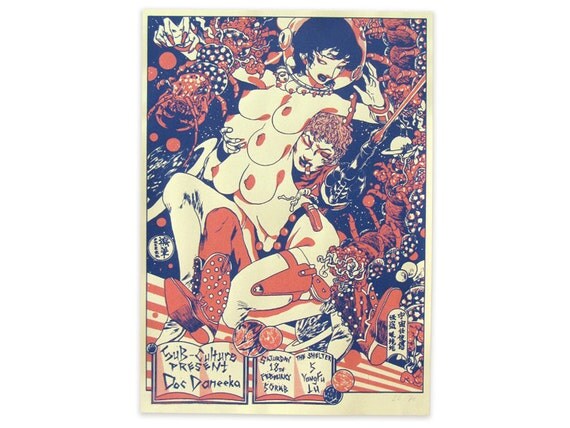 Universal Monster Love -Beijing illustrator Chairman Ca x idlebeats - Fresh 2012 Hand Screen Print Poster