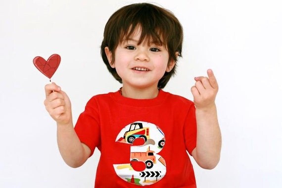 Lilikoi Lane Construction Truck & Digger Birthday Shirt<br>You pick number, size & color