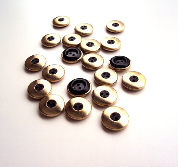 Vintage Gold and Black Buttons from the 50's