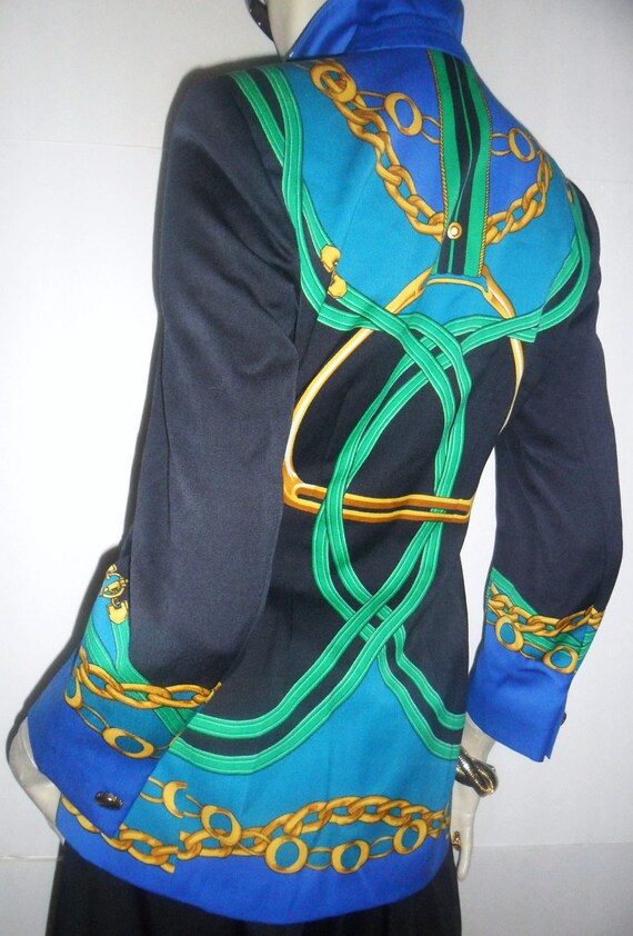 Bold BAROQUE Hermes Versace Style LAUREL By ESCADA Size 36 Scarf Design Style Jacket Modern Chic