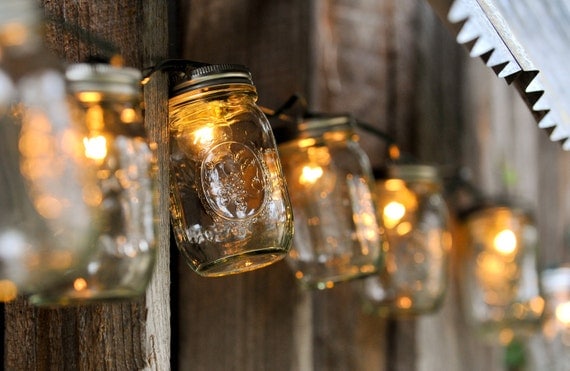 Mason Jar Strand with Light - Full Pint