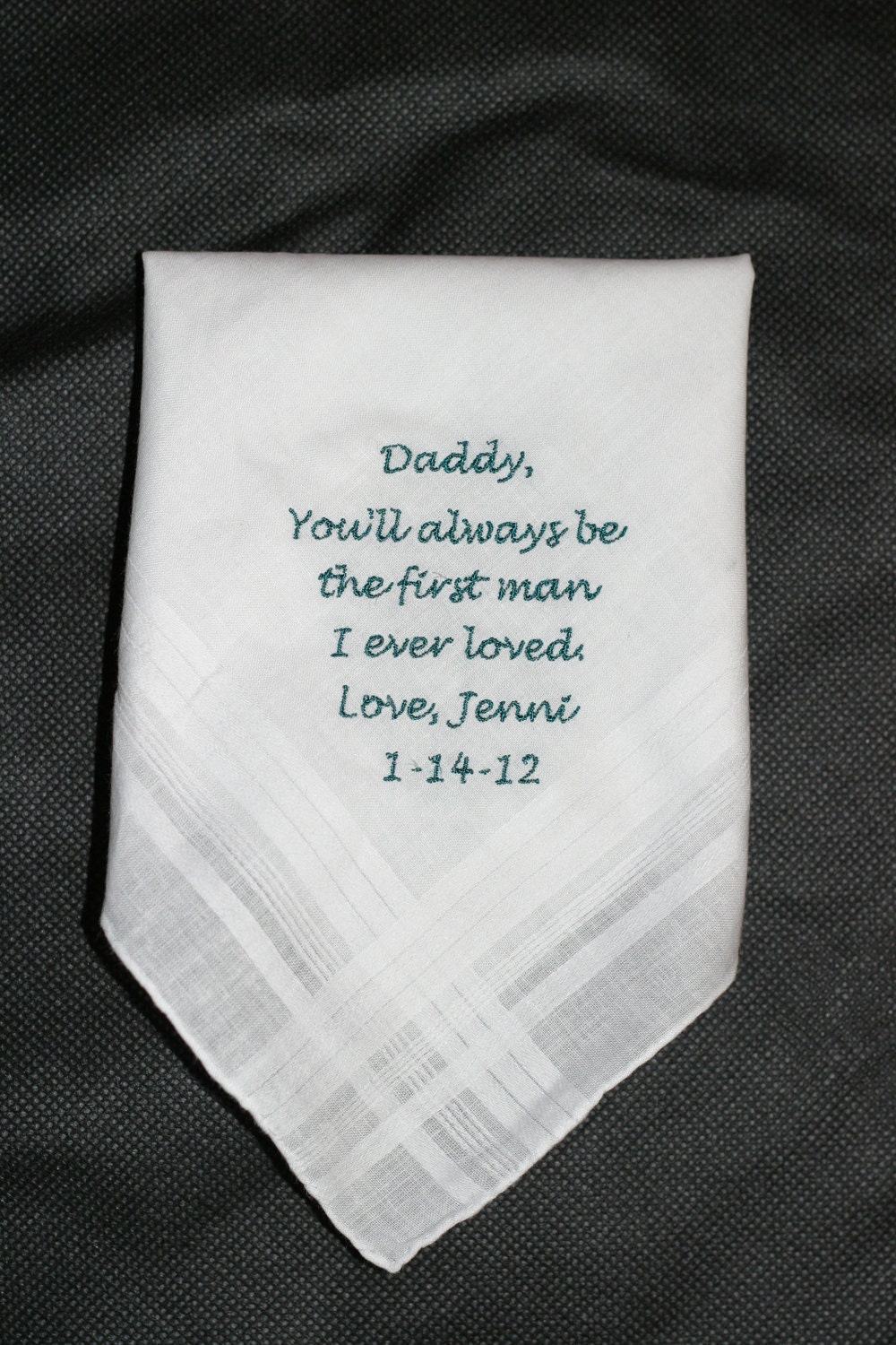 Father of the Bride Wedding Handkerchief Embroidered Gift