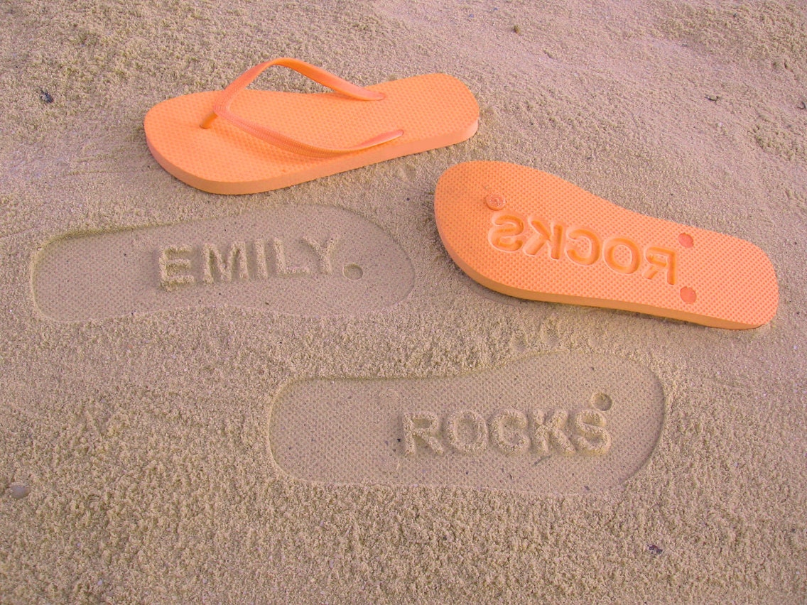 Custom Sand Imprint Flip Flops. Your Design. No Minimum Order Quantity.