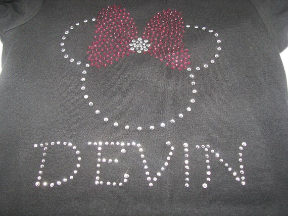 Bling Minnie Mouse Tees--Customized with your name