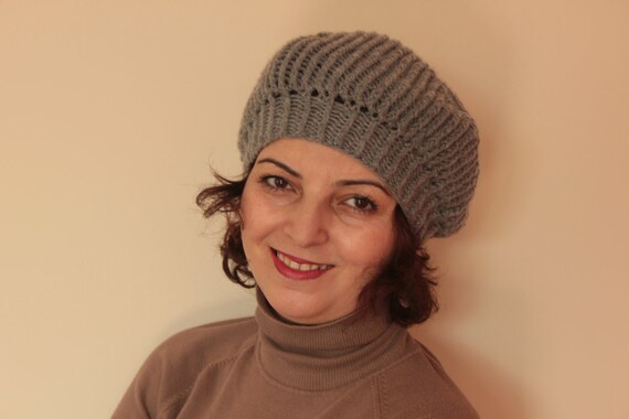 Handmade Hat Grey Fall Winter Fashion Gift For Her Women Fashion READY TO SHIPPING