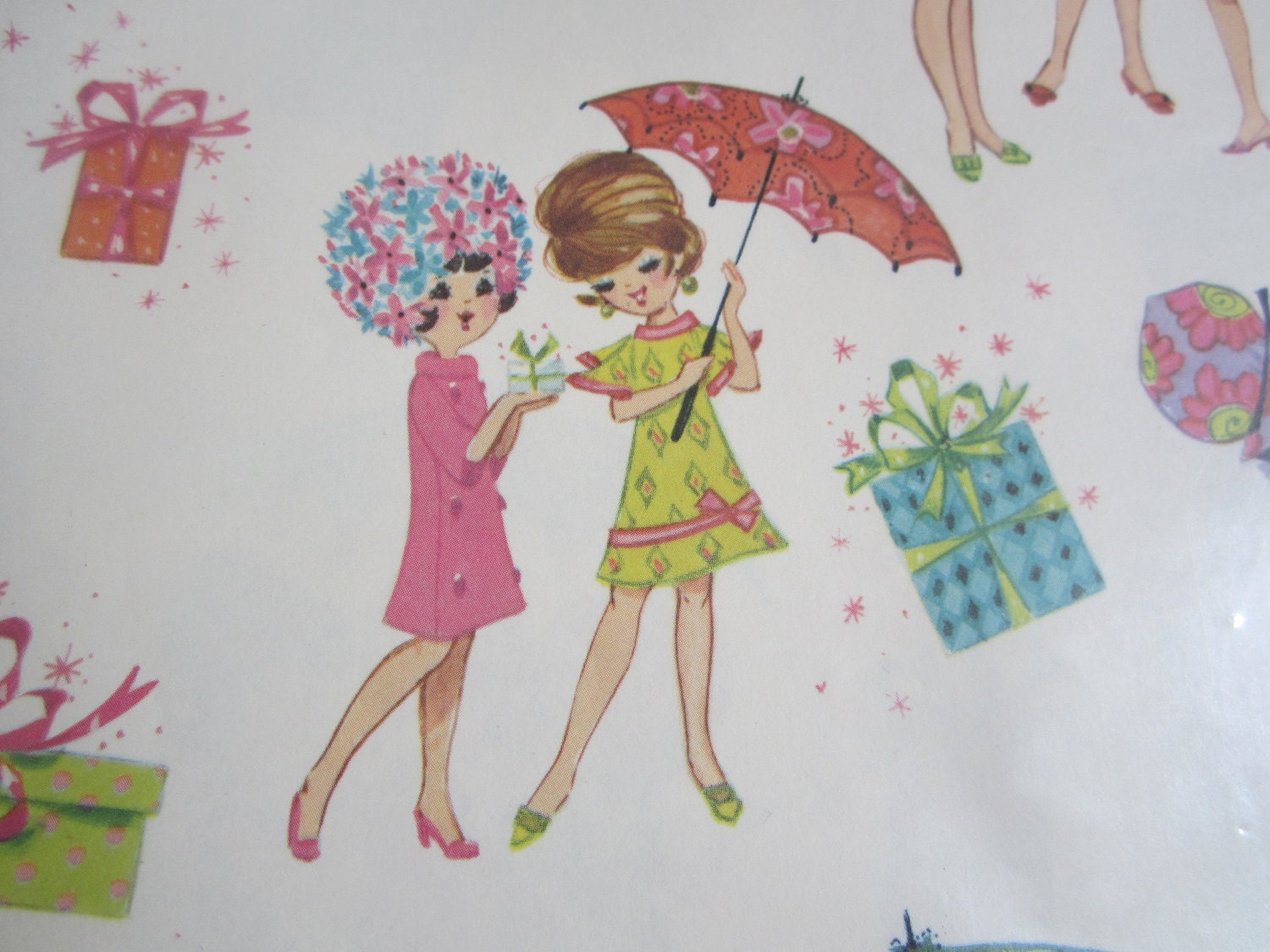 Vintage Wrapping Paper Shower Surprise Gift Wrap