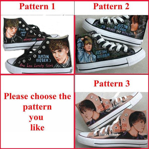 Justin Bieber shoes hand painted on Canvas shoes sneaker great gift  on converse three styles available