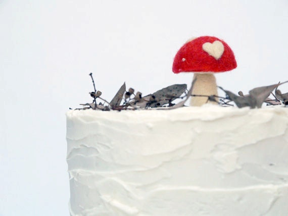 Toadstool Cake Topper for your Woodland Wedding Cake An enchanting 