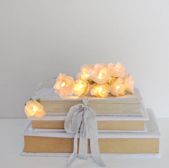French Roses Fairy lights - Cream and Pale Pink