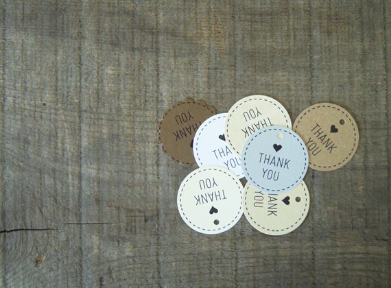 15 Round Wedding Favor Tags'Neutrals' SAMPLE PACK of 7 different colors