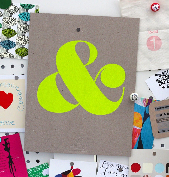 Ampersand Screen Print - Neon Yellow