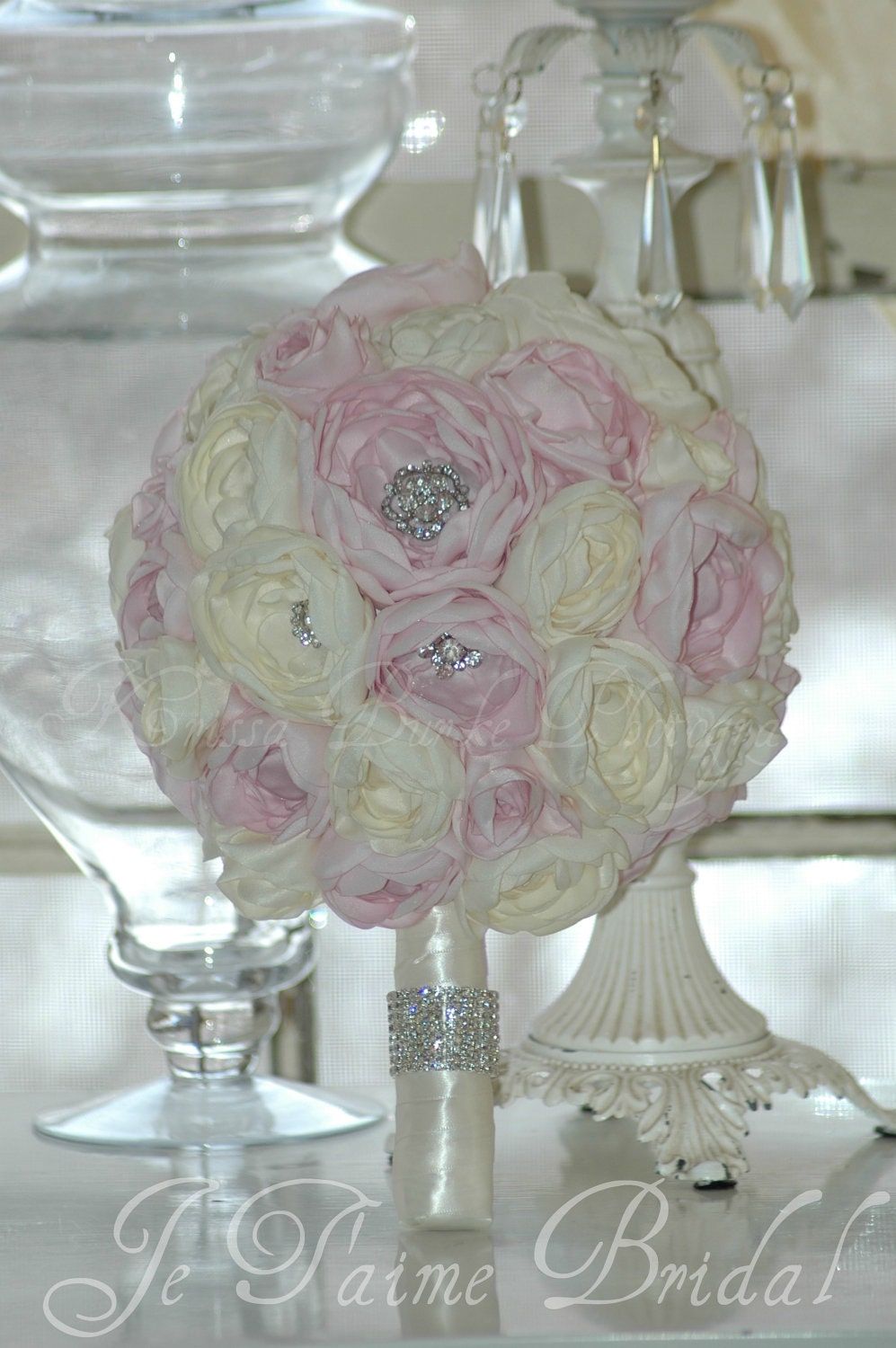 Juliet- Wedding/Bridal Bouquet-100% Hand made Roses and Peonies-READY2SHIP