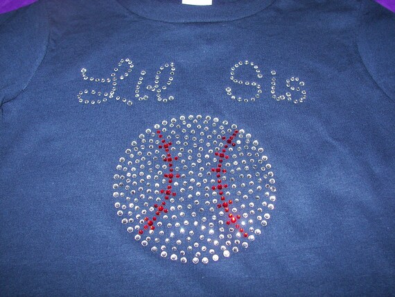 Lil Sis Baseball  Tee or Tank--Lots of Sparkle and Bling--Can be customized in your team colors
