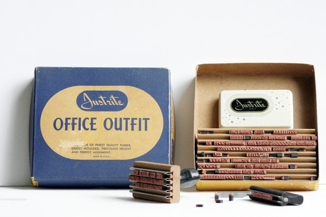 1960s Justrite Office Outfit - Self Stamping Kit