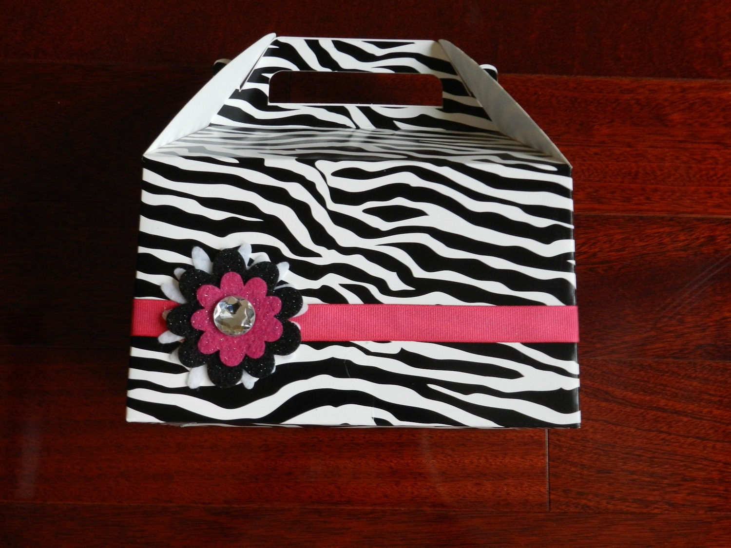 Zebra print party favor box
